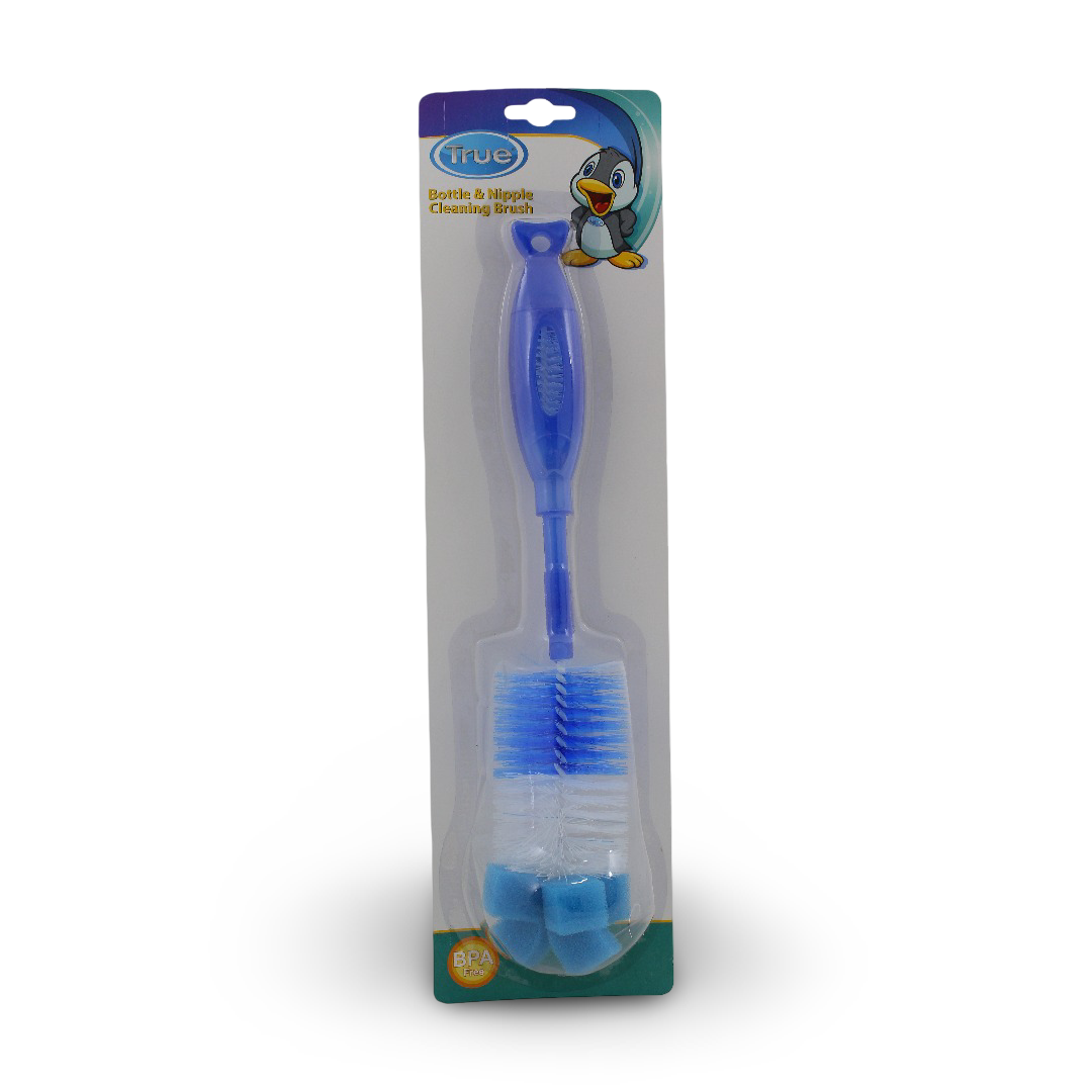 True Bottle & Nipple Cleaning Brush – Blue
