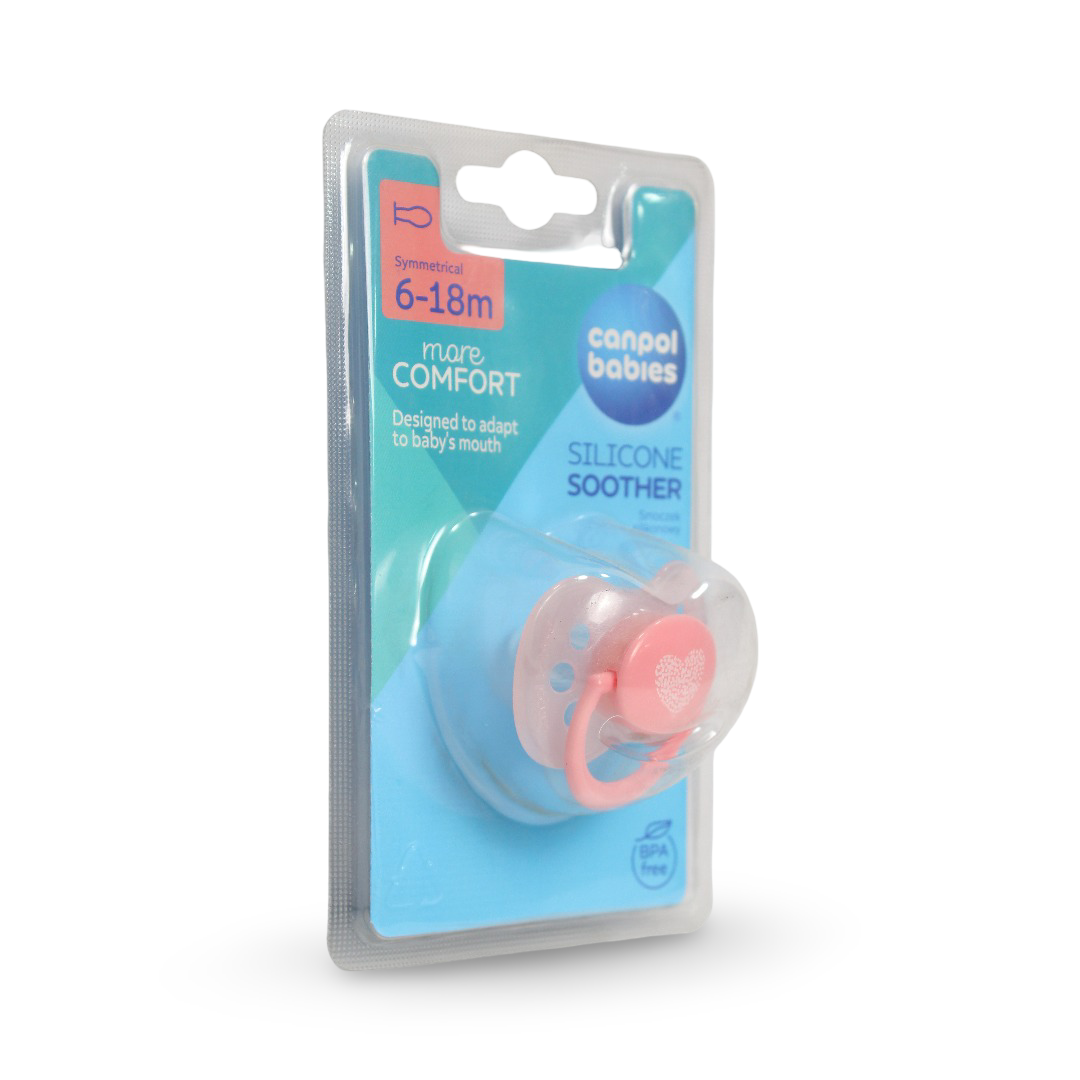 Canpol Babies 6-18m Silicone Symmetrical Soother – Pink - Baby Essentials