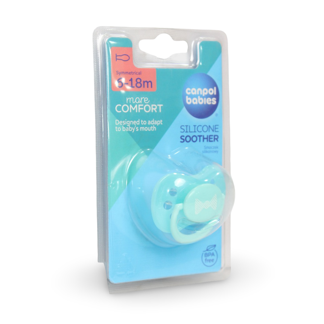 Canpol Babies Silicone Symmetrical Soother 6-18m – Aqua - Baby Essentials