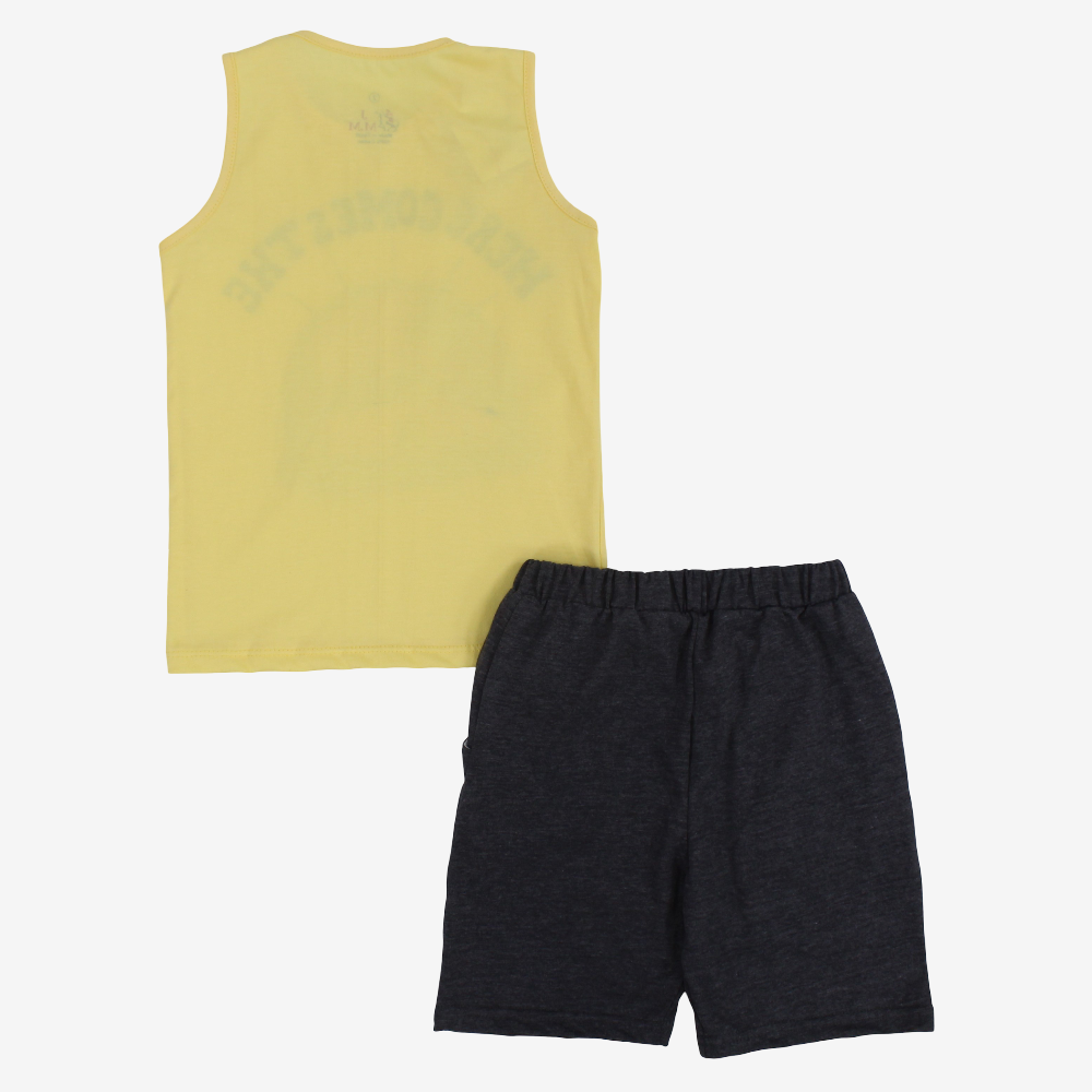 Boys Cotton Pajama Set - Vintage Car Print