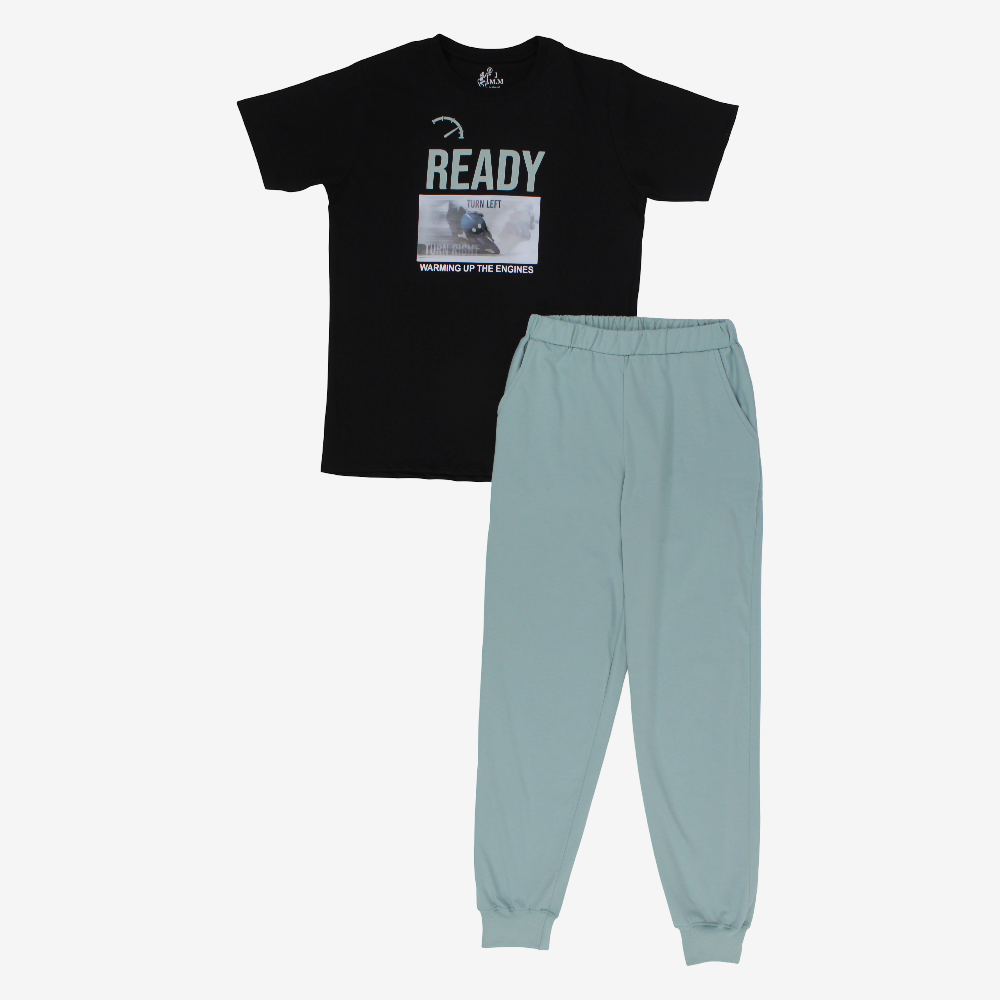 Boys Cotton Pajama Set – Motor-Riding Print