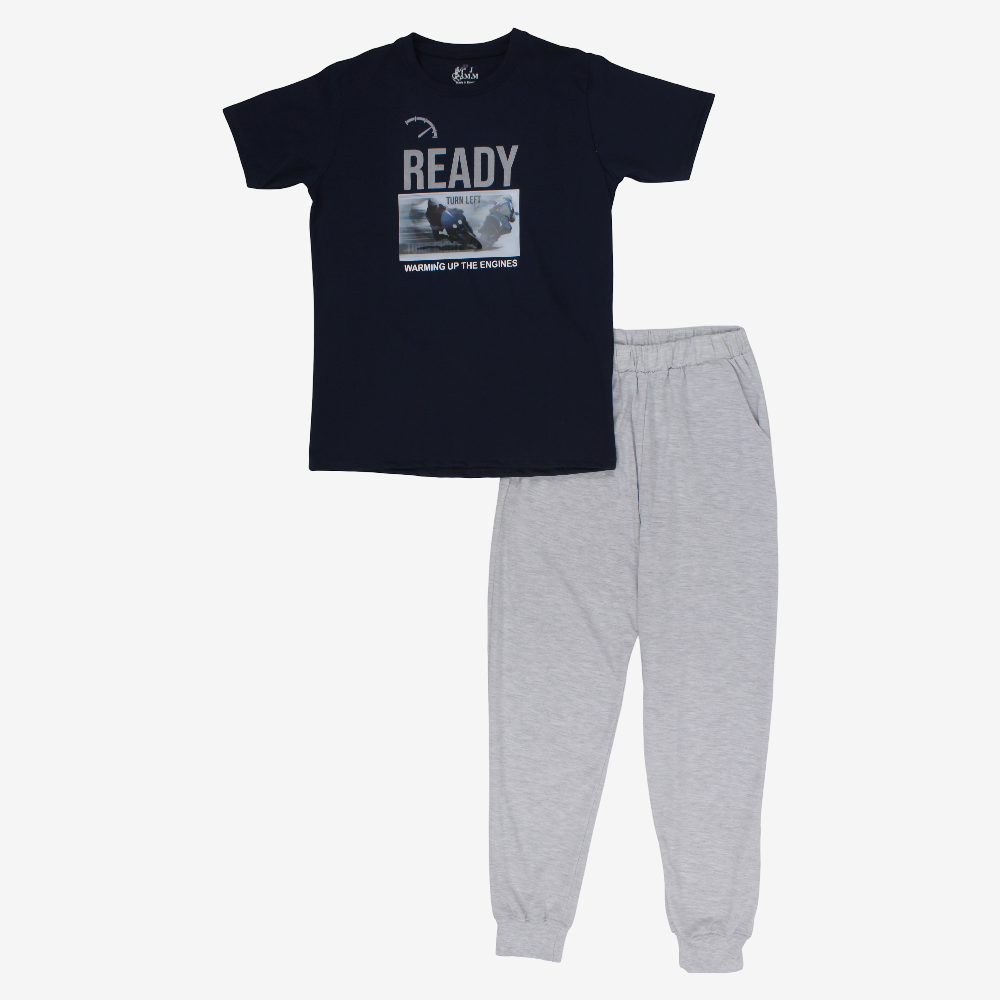 Boys Cotton Pajama Set – Motor-Riding Print