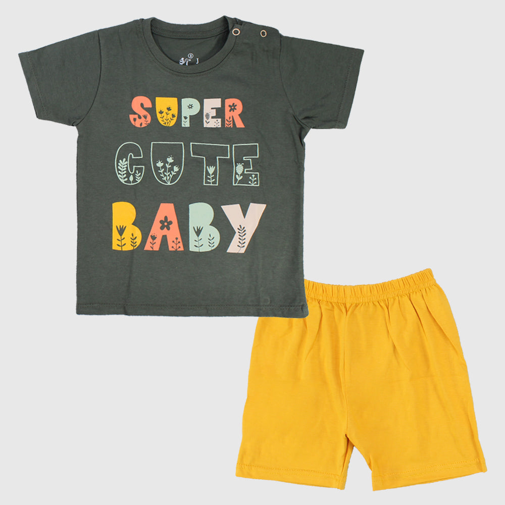 "Super Cute Baby" Short-Sleeved Pajama
