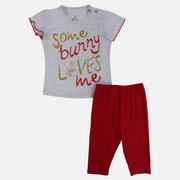 Baby Girls Cotton Pajama Set – Bunny Love Print