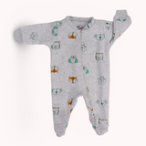 Baby Animals' Heads Long-Sleeved Baby Footie