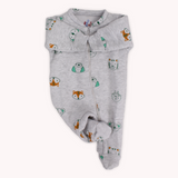 Baby Animals' Heads Long-Sleeved Baby Footie