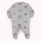 Baby Animals' Heads Long-Sleeved Baby Footie