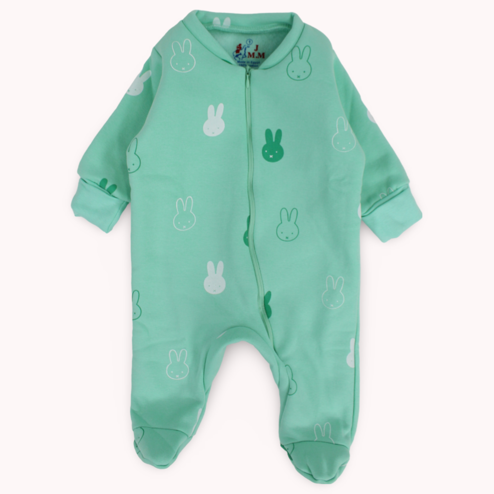 Cute Bunny Head Long-Sleeved Baby Footie