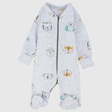 Wild Baby Animals Long-Sleeved Baby Footie