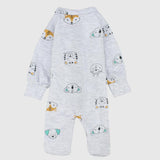 Wild Baby Animals Long-Sleeved Baby Footie