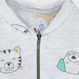 Wild Baby Animals Long-Sleeved Baby Footie