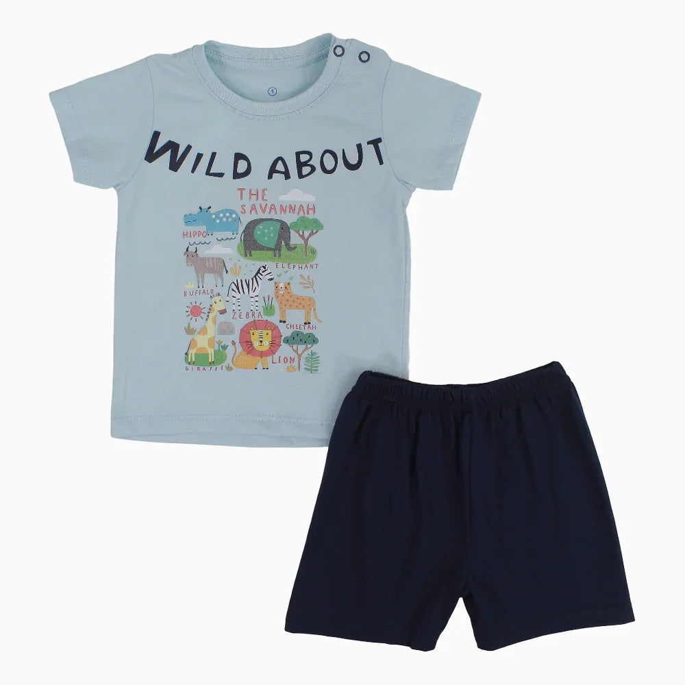 Baby Boys Cotton Pajama Set – – Wild Jungle Print