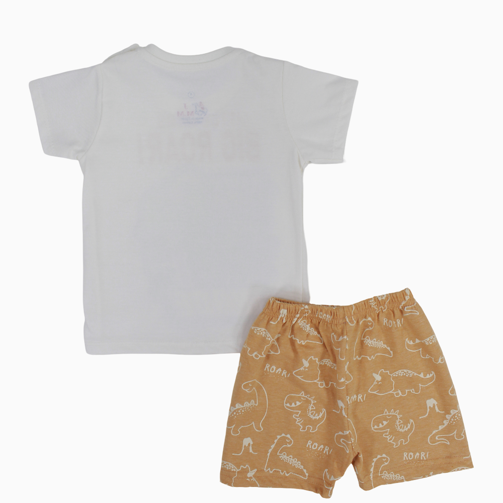 Baby Boys Cotton Pajama Set – Little Arms Big Roar Print