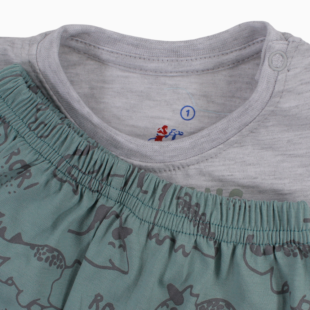 Baby Boys Cotton Pajama Set – Little Arms Big Roar Print