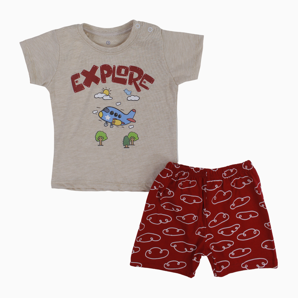 Baby Boys Cotton Pajama Set - Explorer Print