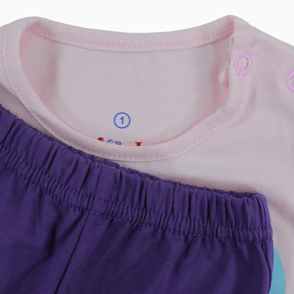 Baby Girls Cotton Pajama Set – Happy Dino Print
