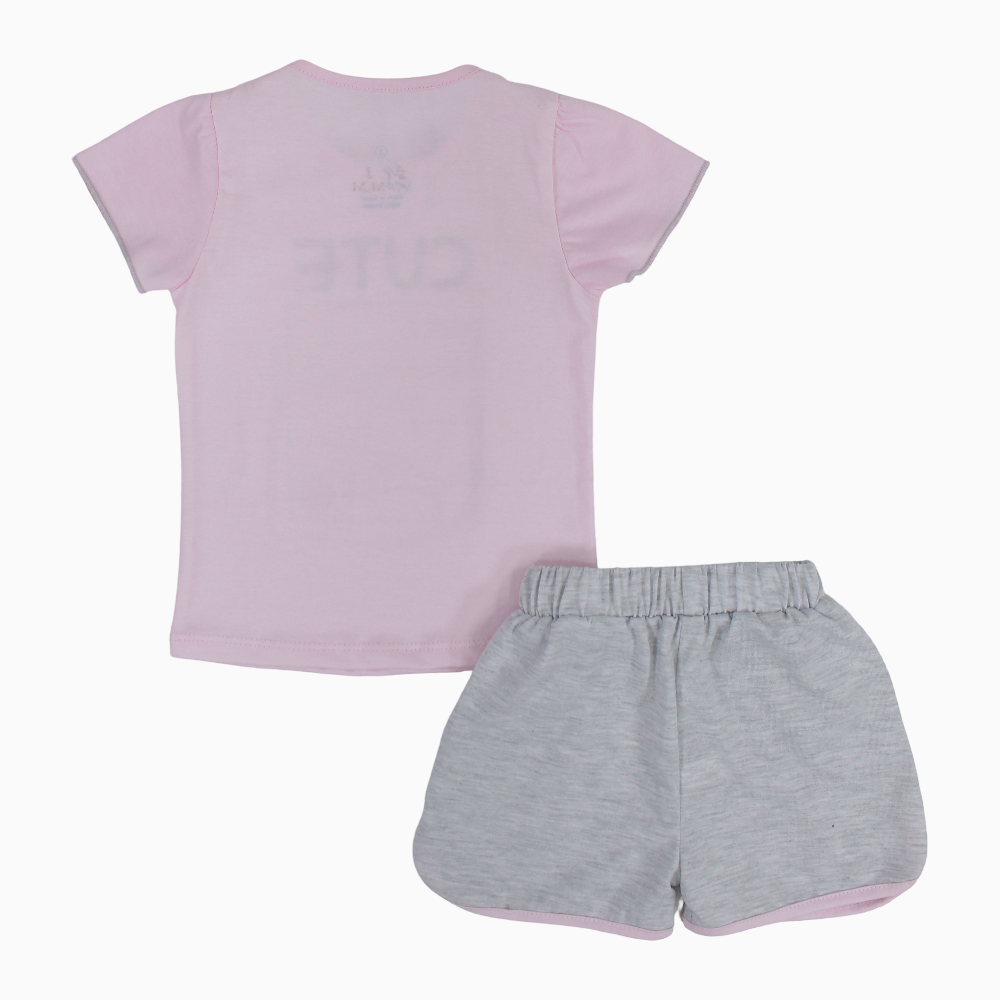 Baby Girls Cotton Pajama Set - Cute Dino Print