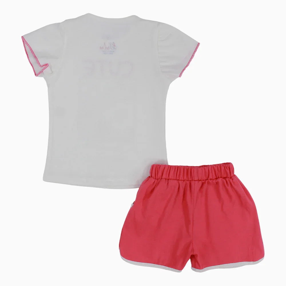 Baby Girls Cotton Pajama Set - Cute Dino Print