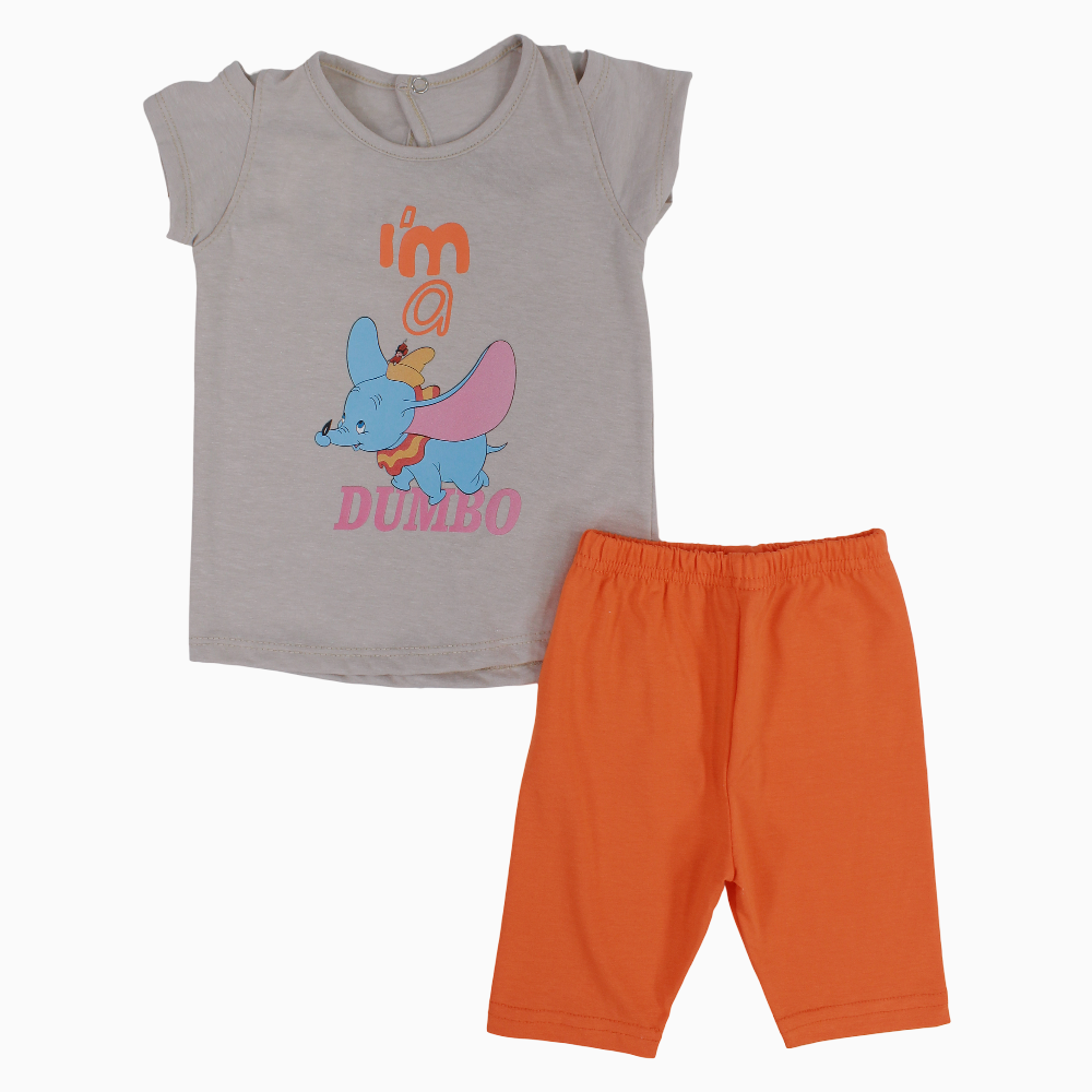 Baby Girls Cotton Pajama Set - Dumbo Print
