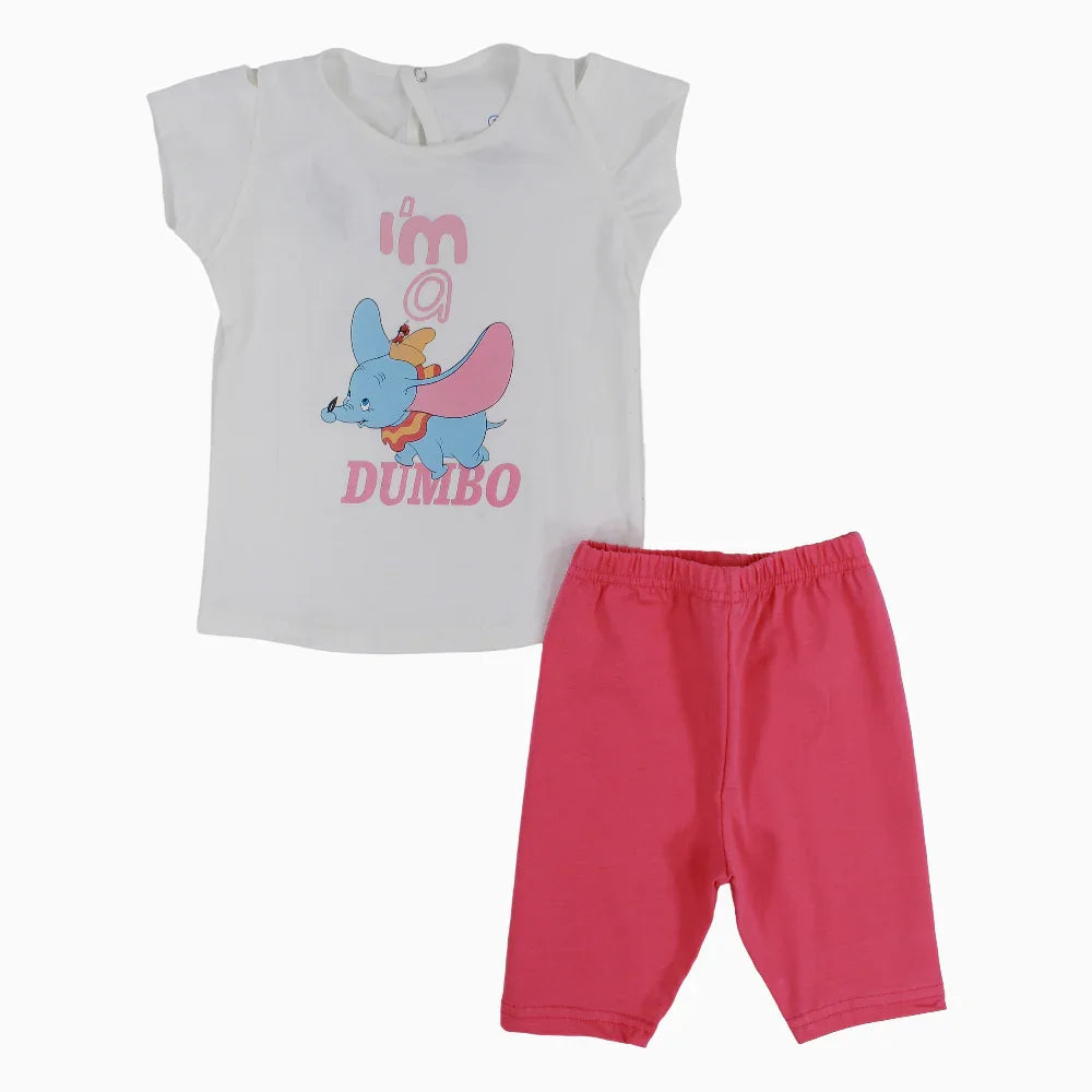 Baby Girls Cotton Pajama Set - Dumbo Print