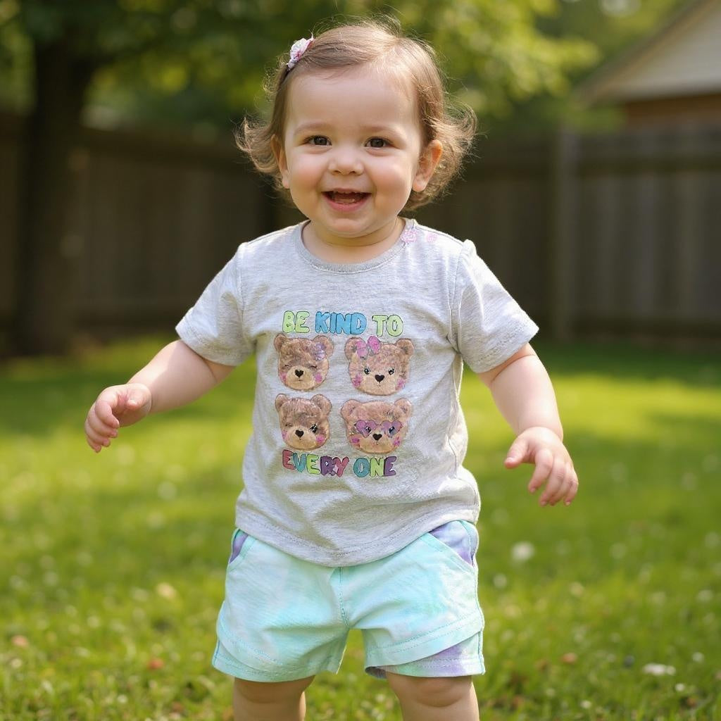 Baby Girls Cotton Pajama Set – "Four Bears" Design