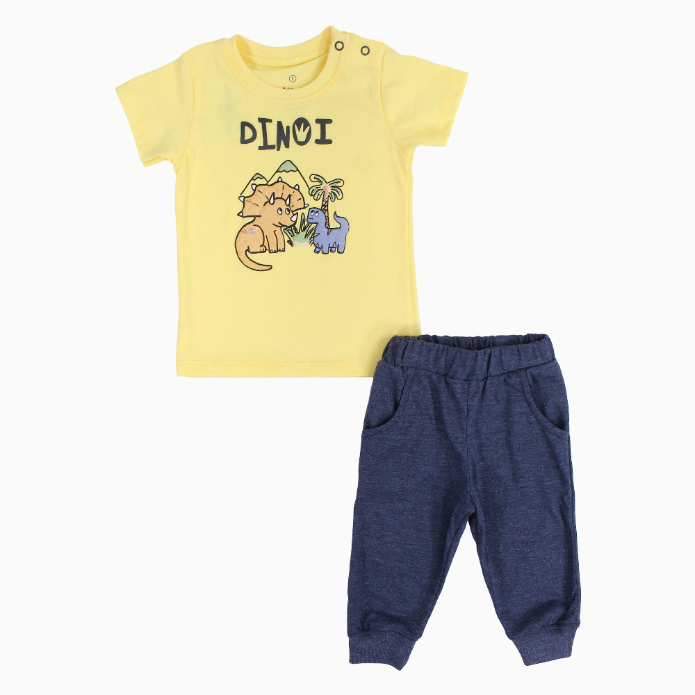 Baby Boys Cotton Pajama Set – Dinosaur Design