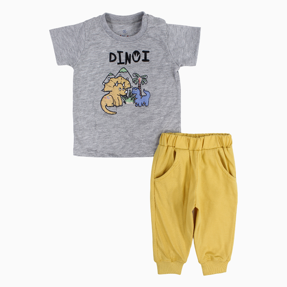 Baby Boys Cotton Pajama Set – Dinosaur Design