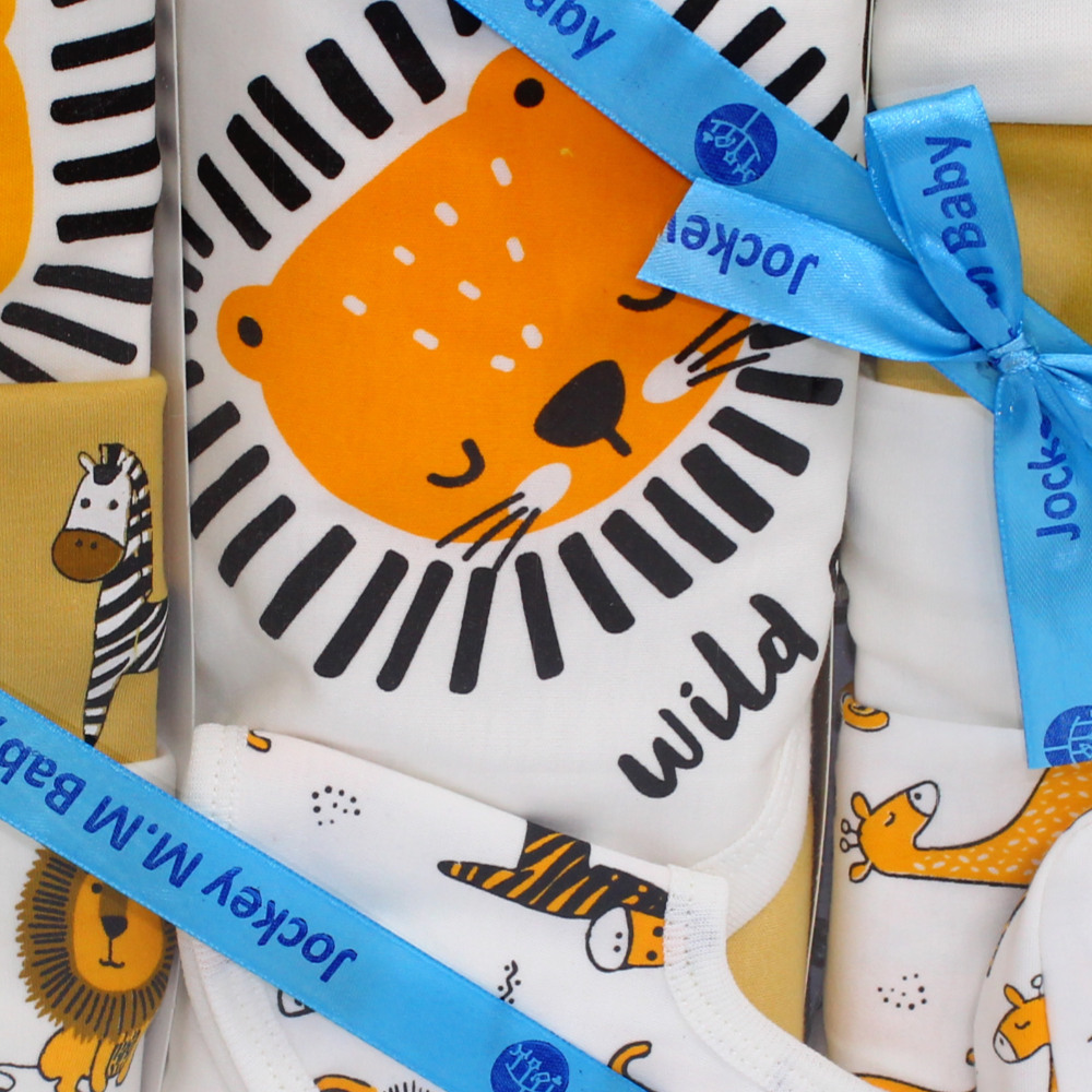 Lion Themed Baby Boys' Cotton Gift Box - 10 Pcs (0-3m)