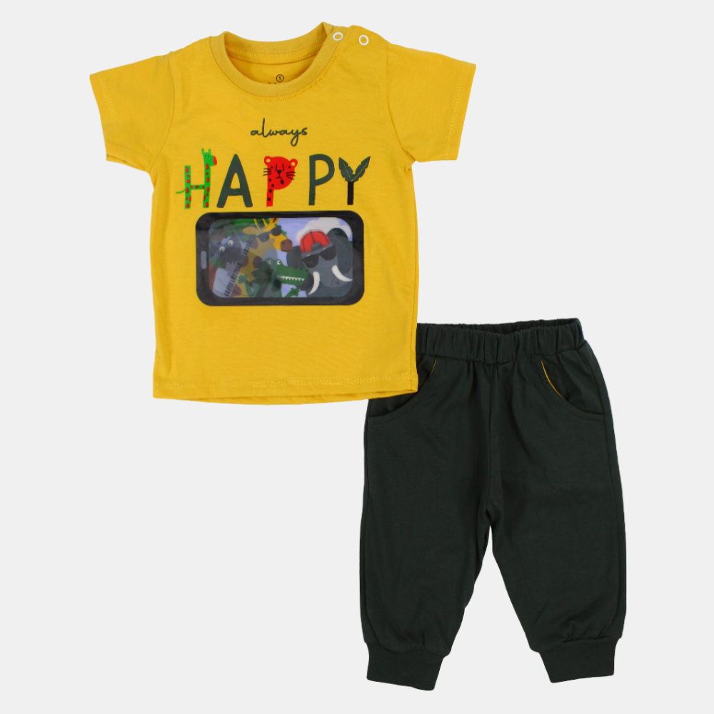 Baby Boys Cotton Pajama Set – Multicolor