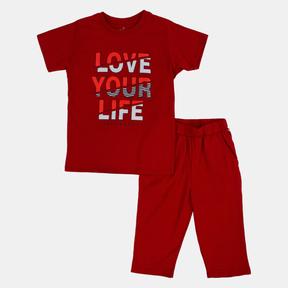 "Love Your Life" Boys Cotton Pajama Set