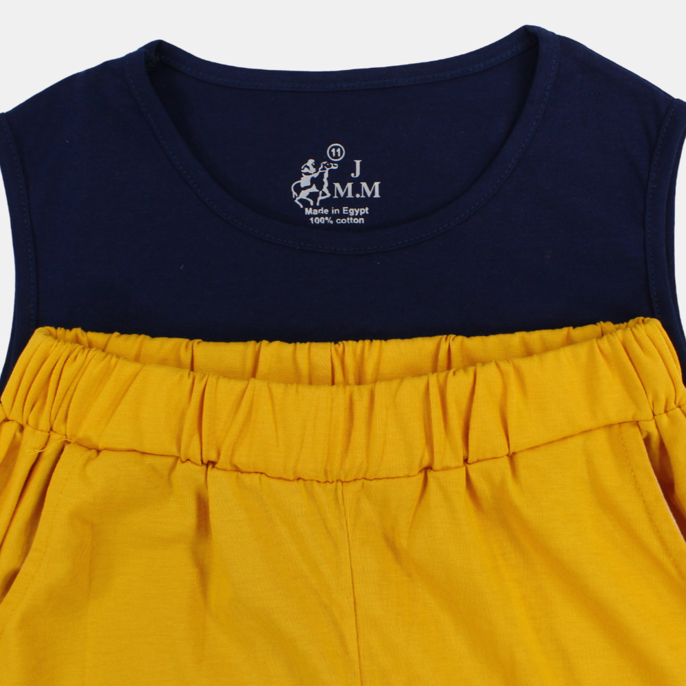 Summer Time Boys Cotton Sleeveless Pajama Set