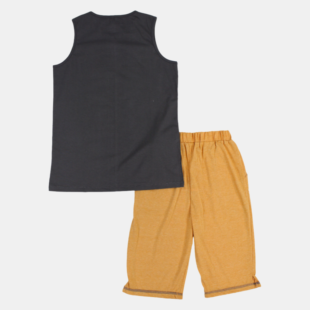 Summer Time Boys Cotton Sleeveless Pajama Set
