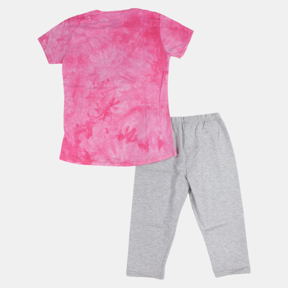 Girls Cotton Pajama Set – Multicolor