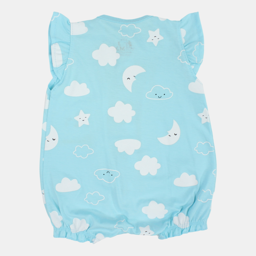 Baby Girls' Summer Romper – Cloud & Rainbow