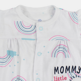 Baby Girls' Summer Romper – Cloud & Rainbow