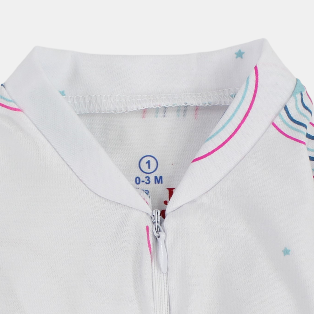 Baby Girls Summer Baby Footie – Cloud & Rainbow