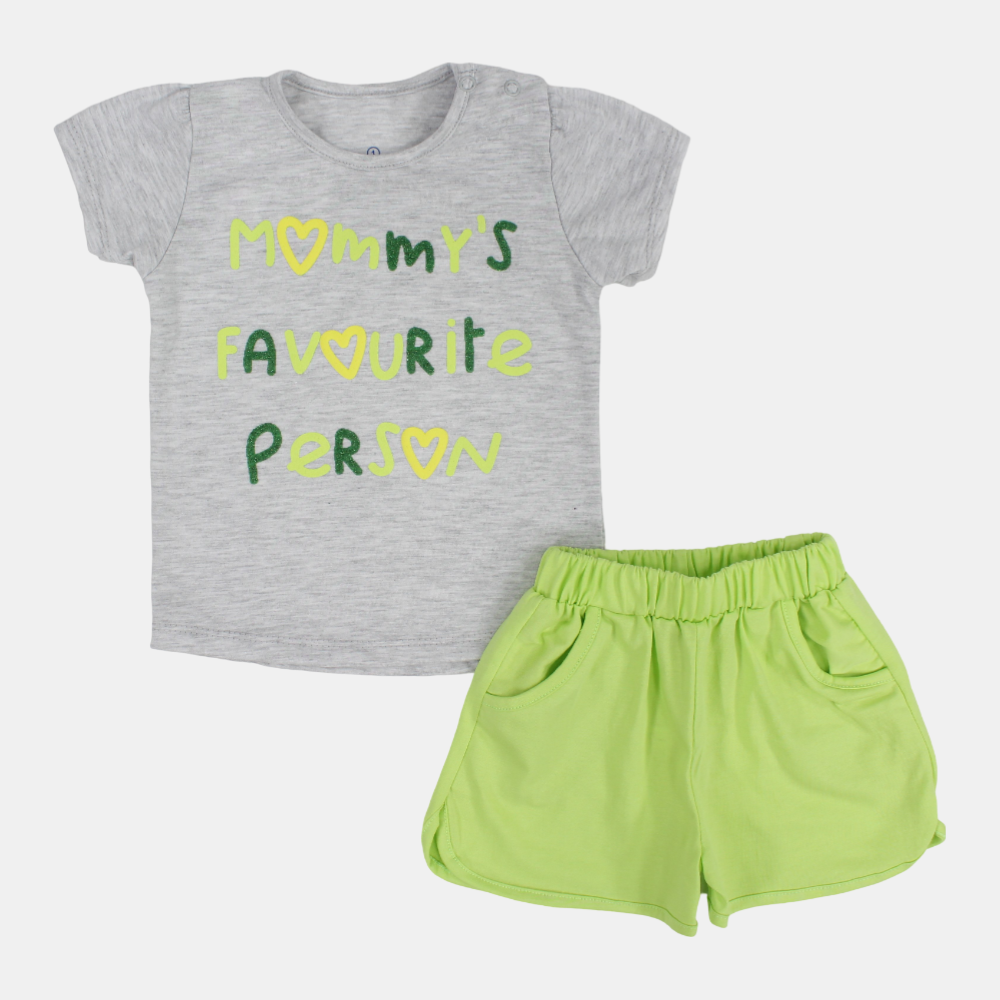 Girls Short-Sleeved Pajama Set - Mommy's Favorite Person