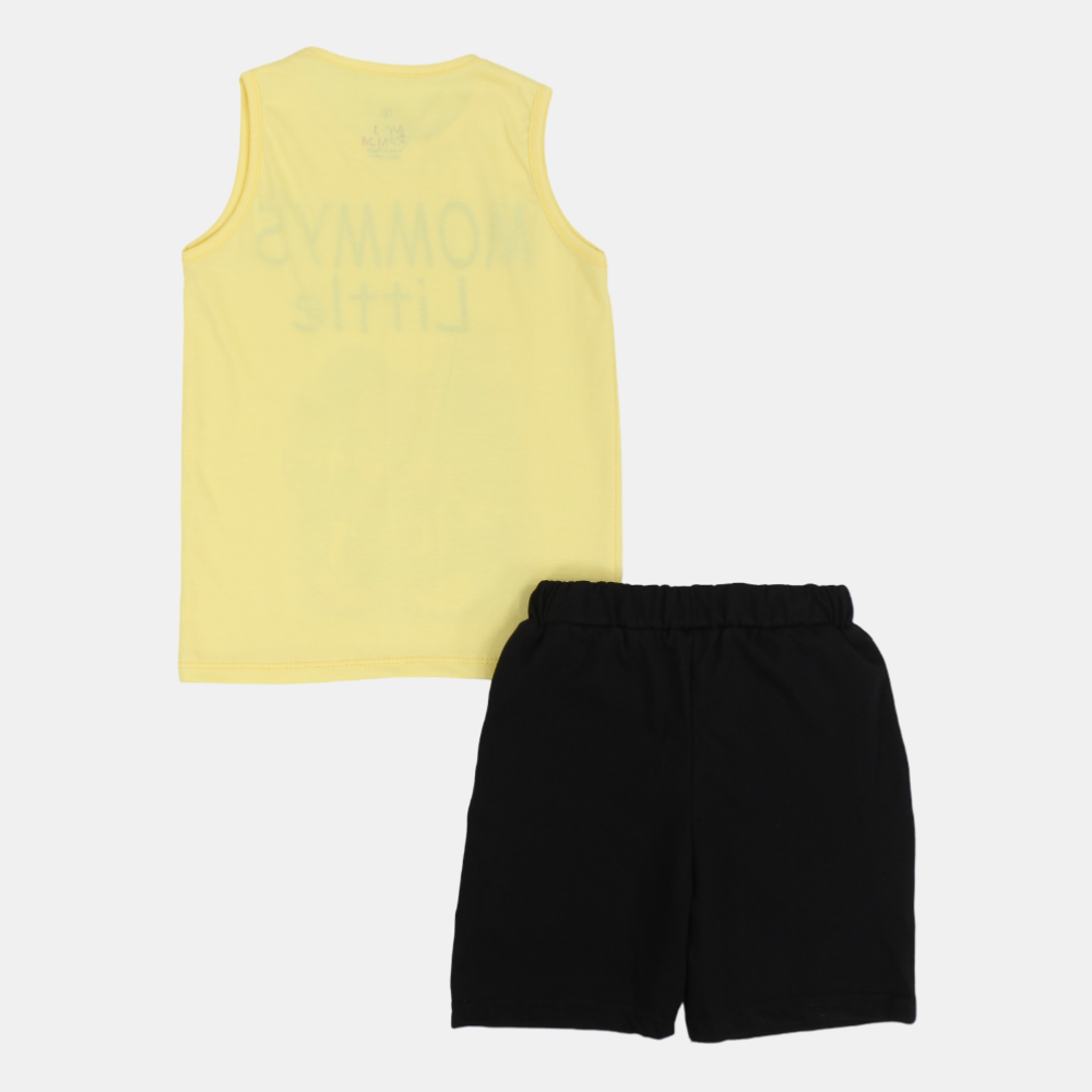 Boys "Mommy's Little Coach" Sleeveless Pajama Set - Mickey Mouse Design