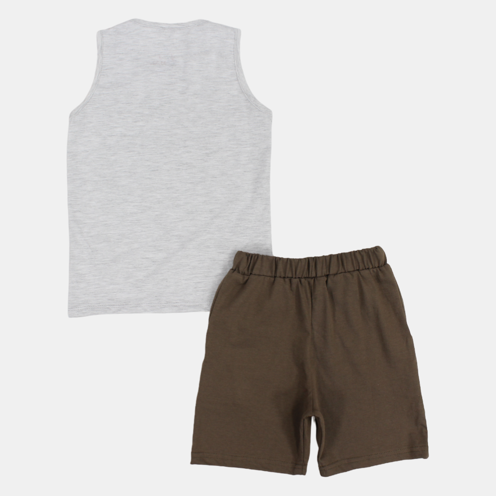 Boys "Mommy's Little Coach" Sleeveless Pajama Set - Mickey Mouse Design