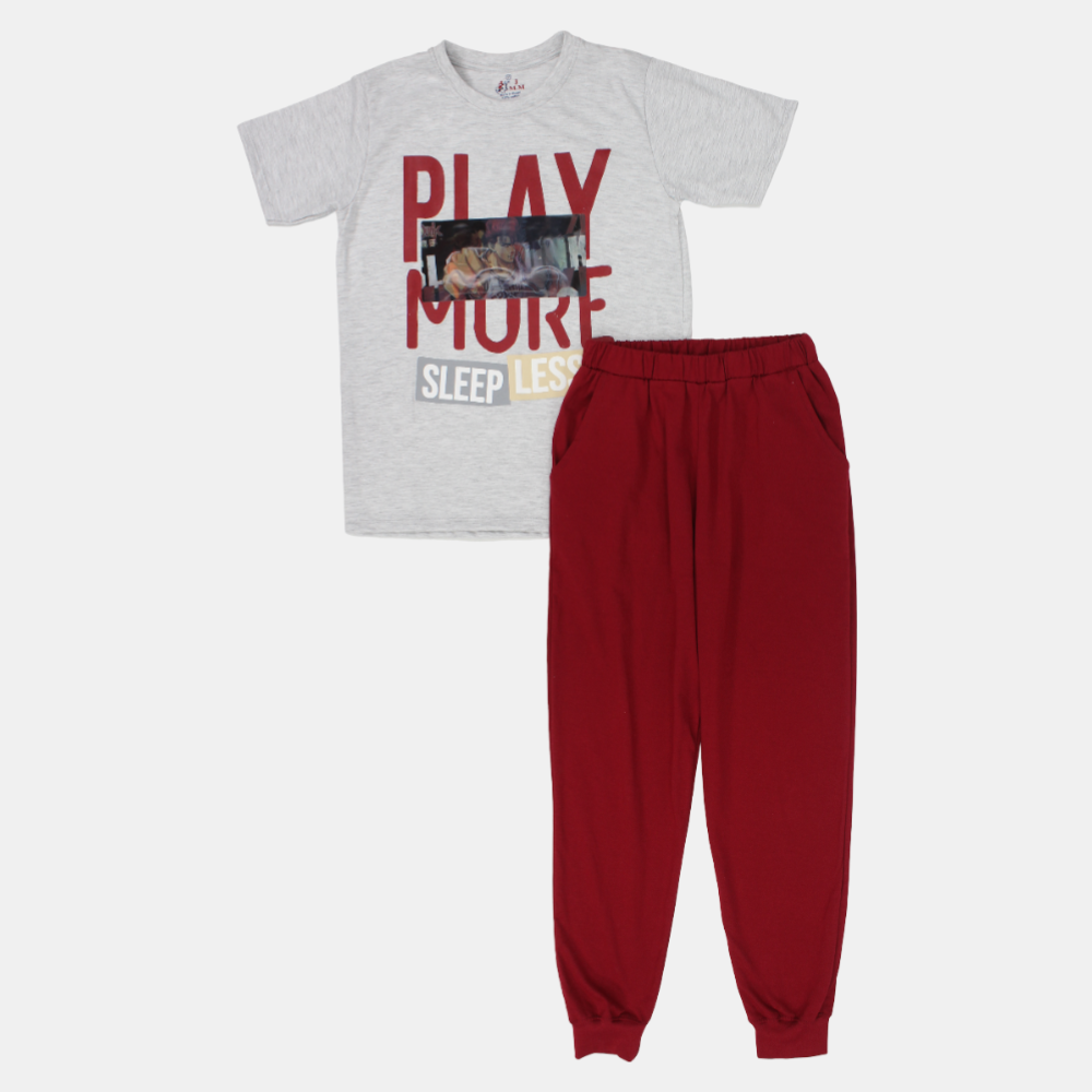 Boys "Play More" Short-Sleeved Pajama Set