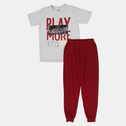 Boys "Play More" Short-Sleeved Pajama Set