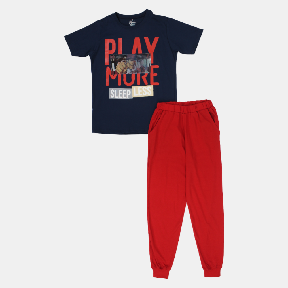 Boys "Play More" Short-Sleeved Pajama Set