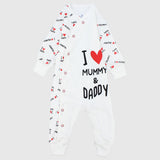"I Love Mommy & Daddy" Long-Sleeved Baby Footie