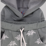 Dinosaur Long-Sleeved Fleeced Hooded Pajama