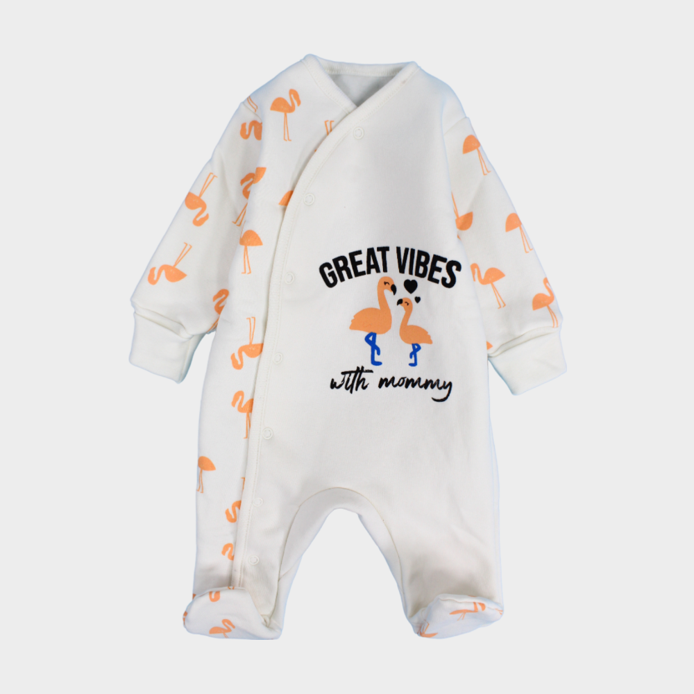 Flamingos Long-Sleeved Baby Footie