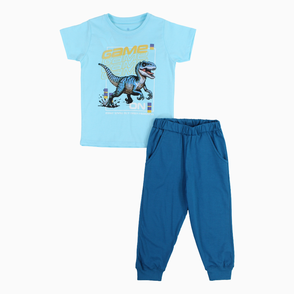 Boys Cotton Pajama Set – Dino Game Design