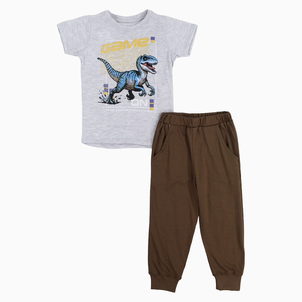 Boys Cotton Pajama Set – Dino Game Design