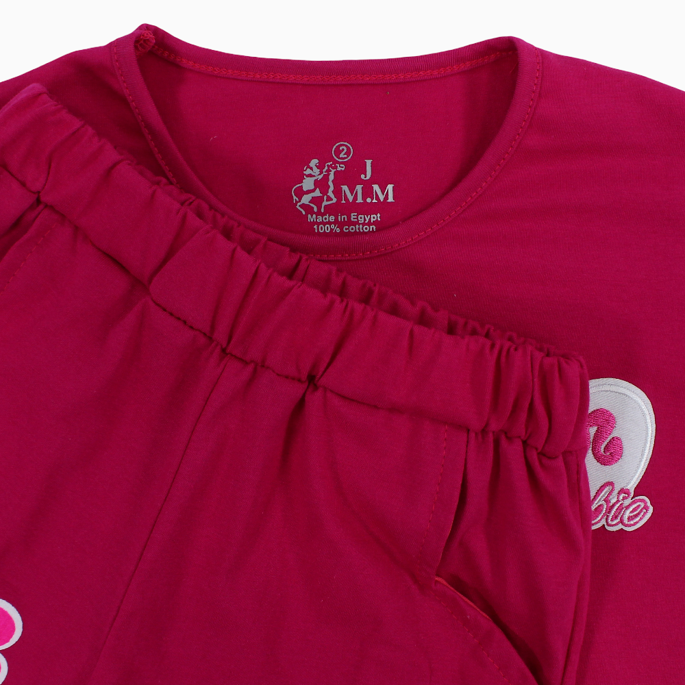 Girls Cotton Pajama Set – Barbie Theme