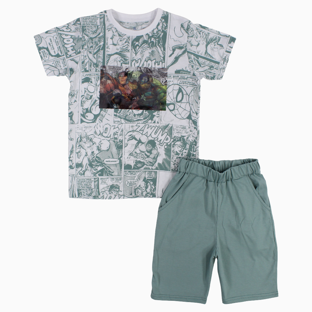 Boys Cotton Pajama Set – Avengers Print