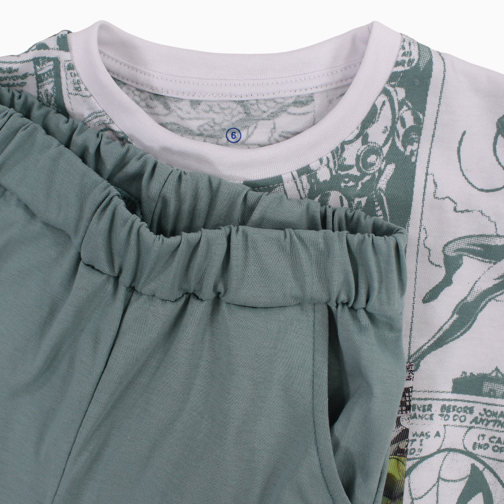 Boys Cotton Pajama Set – Avengers Print